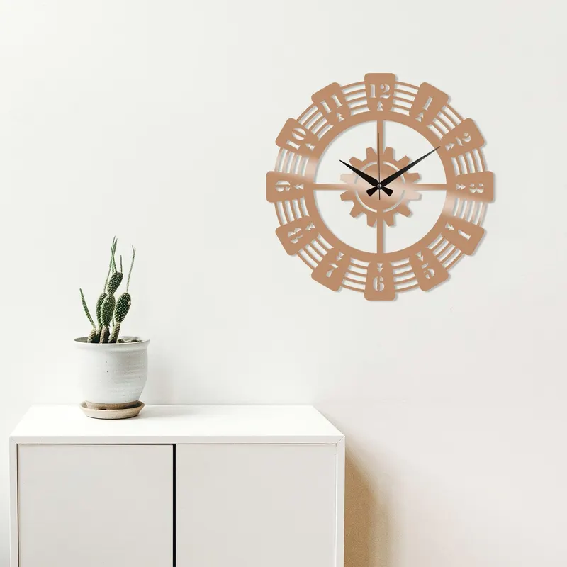 Ceas de perete Metal Wall Clock 22, Cupru, 48x1x48 cm - Multicolor