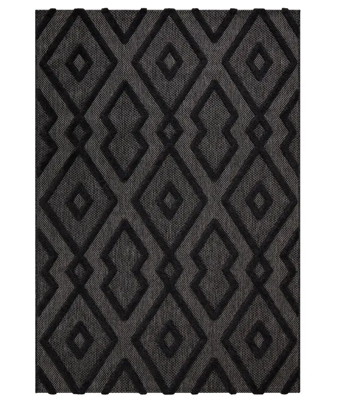 Covor de living / dormitor 58594A - Multicolor / Negru
