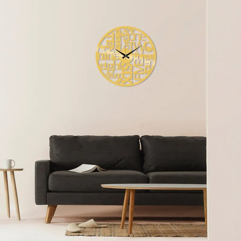 Ceas de perete Metal Wall Clock 32 - Gold, Aur, 48x1x48 cm - Auriu