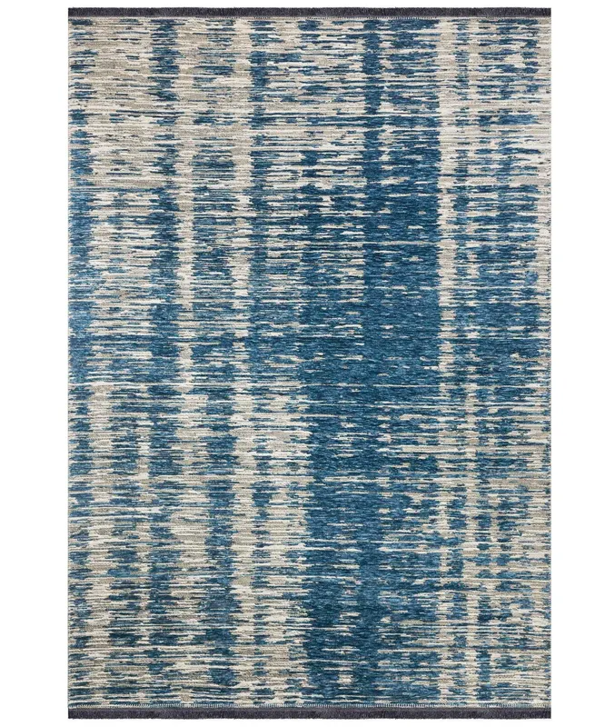 Covor de Hol Cotterna, Lavabil, Albastru - Gri, 80x150 cm - Gri / 80 x 150