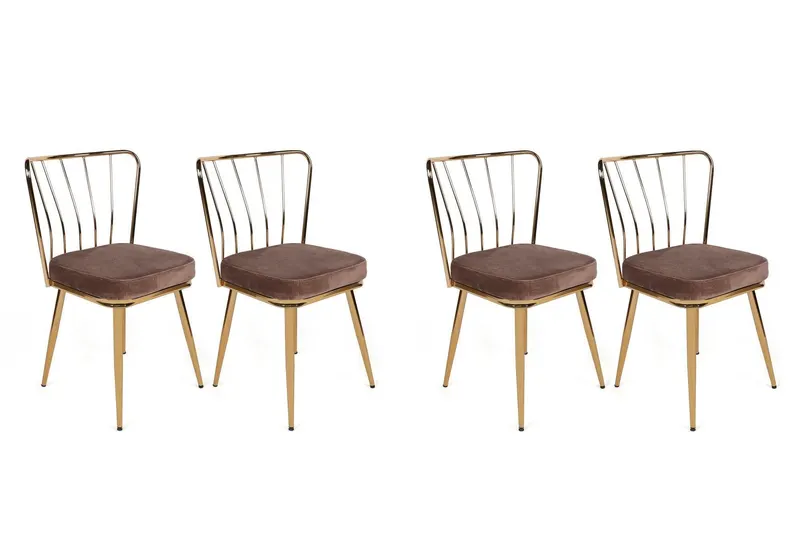 Set scaune (4 bucăți) Yıldız V4 Chair Set (4 Pieces), Albastru inchis, 42x82x43 cm - arsiv8