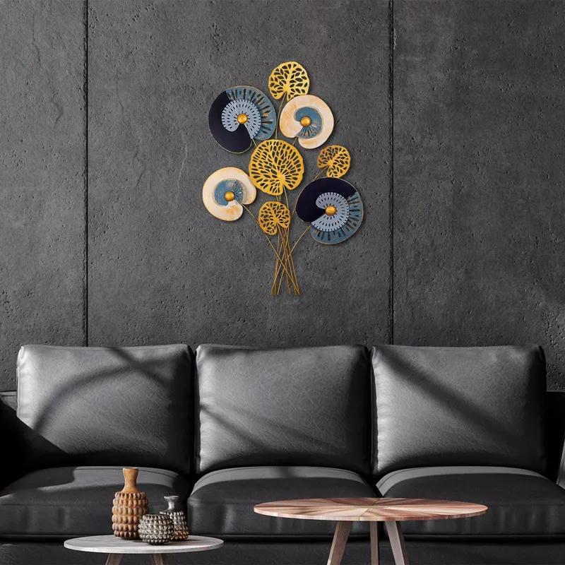 Decoratiune de perete Metal Grape Vine, Multicolor, 100x1x68 cm - Multicolor