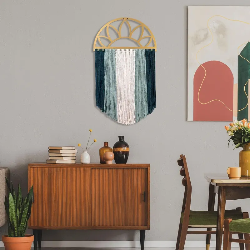 Decoratiune de perete Metal Rise, Aur, 82x1x49 cm - Auriu