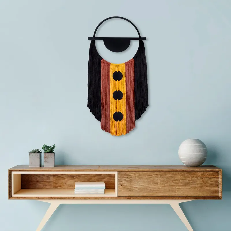 Decoratiune de perete Metal Eyemac, Negru, 92x1x45 cm - Negru