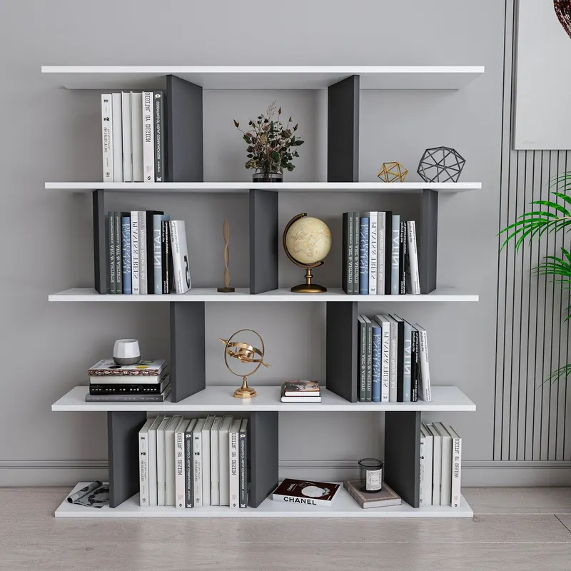 Biblioteca Inari cu 5 Rafturi, 130 X 137 X 25 Cm - arsiv5