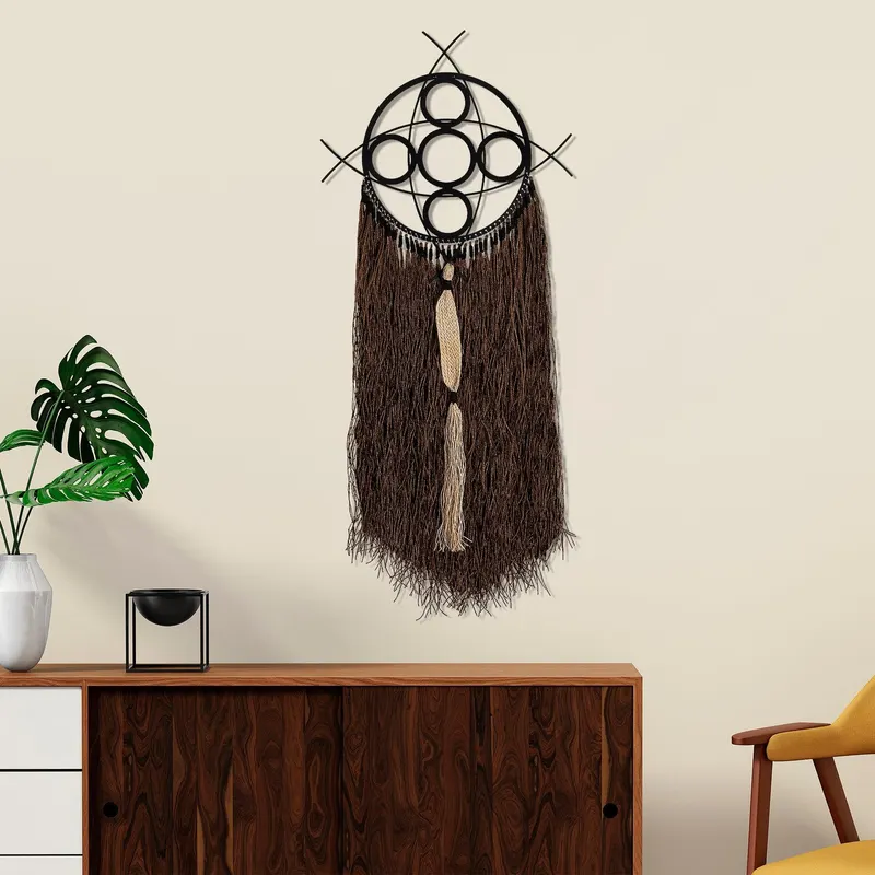 Decoratiune de perete Metal Omac, Maro, 115x1x49 cm - Maro