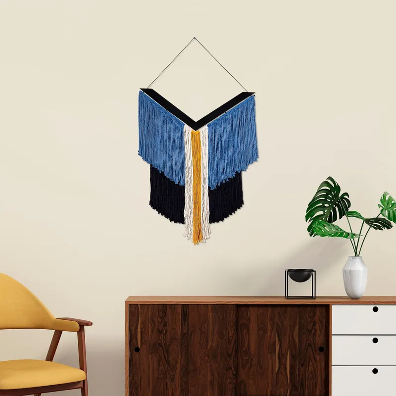 Decoratiune de perete Metal Corner, Albastru, 85x1x48 cm - Albastru