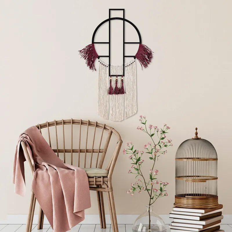 Decoratiune de perete Metal Shamac, Alb, 110x1x72 cm - Alb