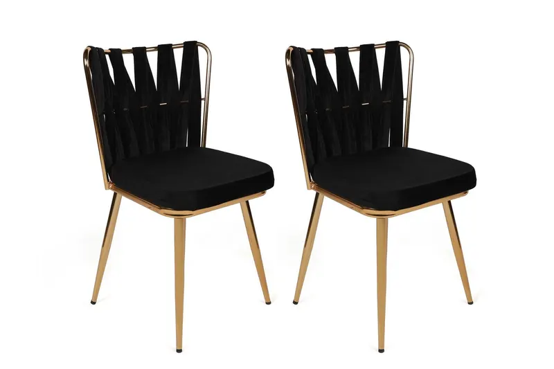 Set scaune (2 bucăți) Kuşaklı Chair Set (2 Pieces), Negru, 43x82x43 cm - arsiv9