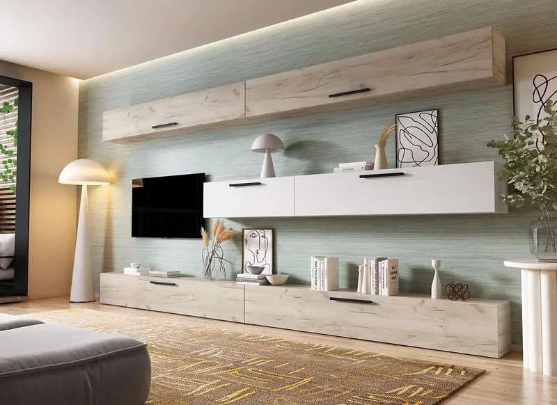 Living Pati 101 - Mobila Sufragerie Stejar + Alb — imaginea 2