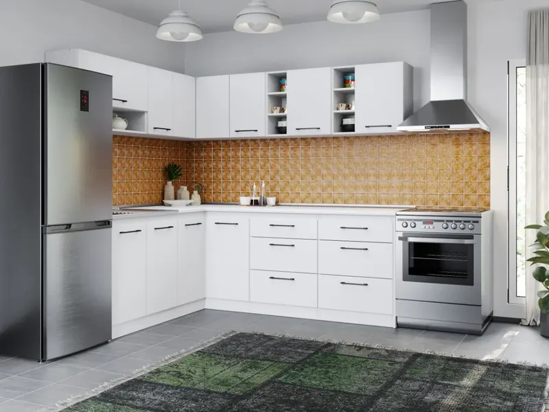 Set Mobila Bucatarie Colt Mina Pure 180*220 Alb C67 — imaginea 3