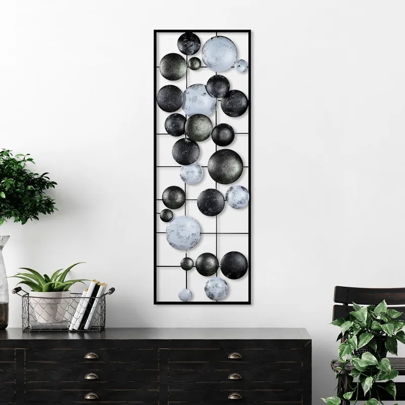 Decoratiune de perete Metal Camber - 5, Multicolor, 90x32x4 cm - Multicolor