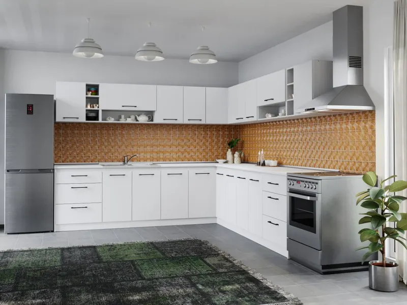 Set Mobila Bucatarie Colt Mina Pure 280*280 Alb C65 — imaginea 3