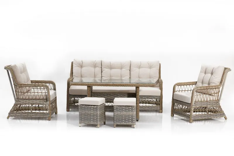 Set de lounge de grădină Ibiza - Cream, Crem, 187x80x80 cm - Bej