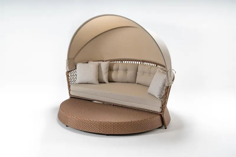 Șezlong Daybed - Cream, Crem, 205x172x190 cm - Crem