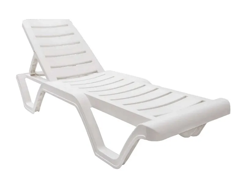 Șezlong Lara Armless - White, Alb, 190x29x60 cm - Alb