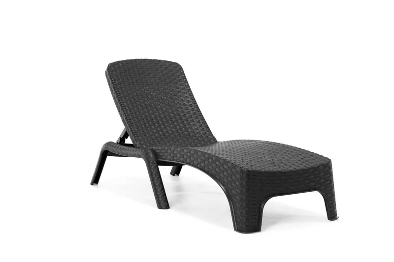 Șezlong Roma - Anthracite, Gri, 197x37x71 cm - Gri