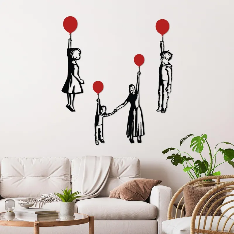 Decoratiune de perete Metal Banksy Metal 03, Negru, 19x80x0.15 cm - Negru