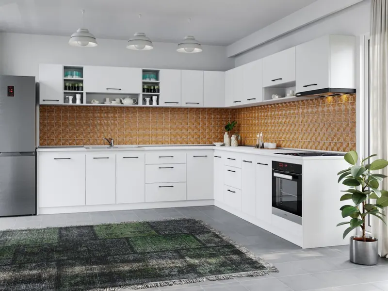 Set Mobila Bucatarie Colt Mina Pure 300*300 Alb C64 — imaginea 3