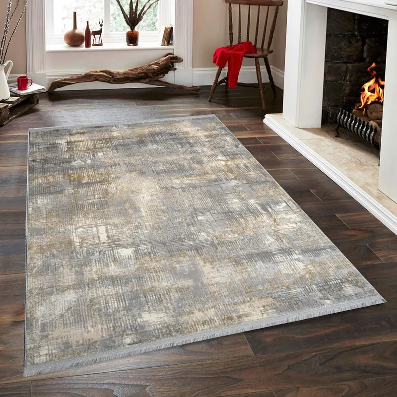 Covor de living / dormitor Lotto, Lavabil, Antiderapant, 160x230 cm - Gri / 160 x 230