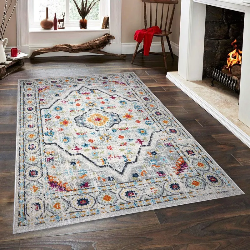 Covor de living / dormitor Vintage 7655 - Alb