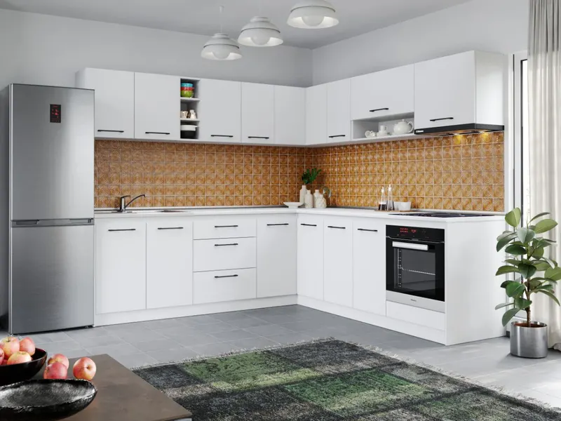 Set Mobila Bucatarie Colt Mina Pure 240*240 Alb C60 — imaginea 3