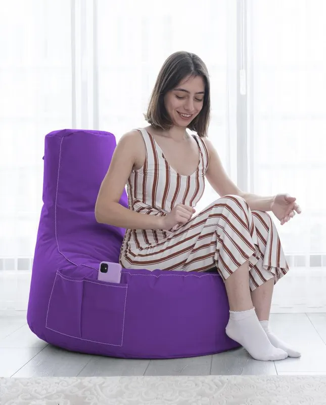 Fotoliu para cu buzunar, cu maner, DirtProof, Impermeabil, Dehusabil,Garden Bean Bag, 70 x 80 x 35 cm - arsiv5
