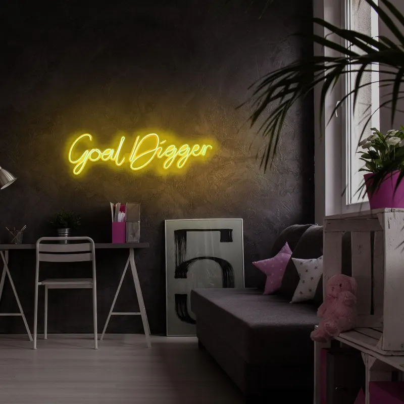 Aplica de Perete Neon Goal Digger - Galben