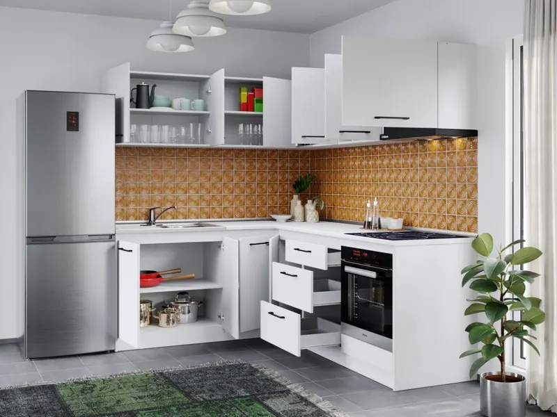 Set Mobila Bucatarie Colt Mina Pure 180*220 Alb C59 — imaginea 2