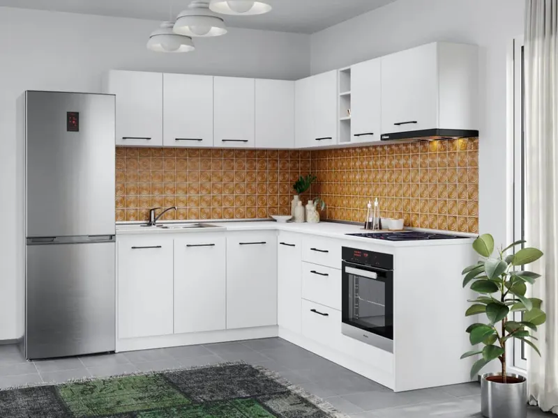 Set Mobila Bucatarie Colt Mina Pure 180*220 Alb C59 — imaginea 3