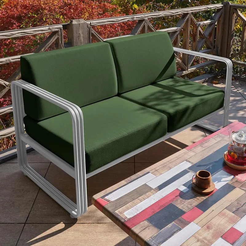 Canapea De Gradină Cu 2 Locuri Zlatan, 151 X 66 X 70 Cm - Alb Verde