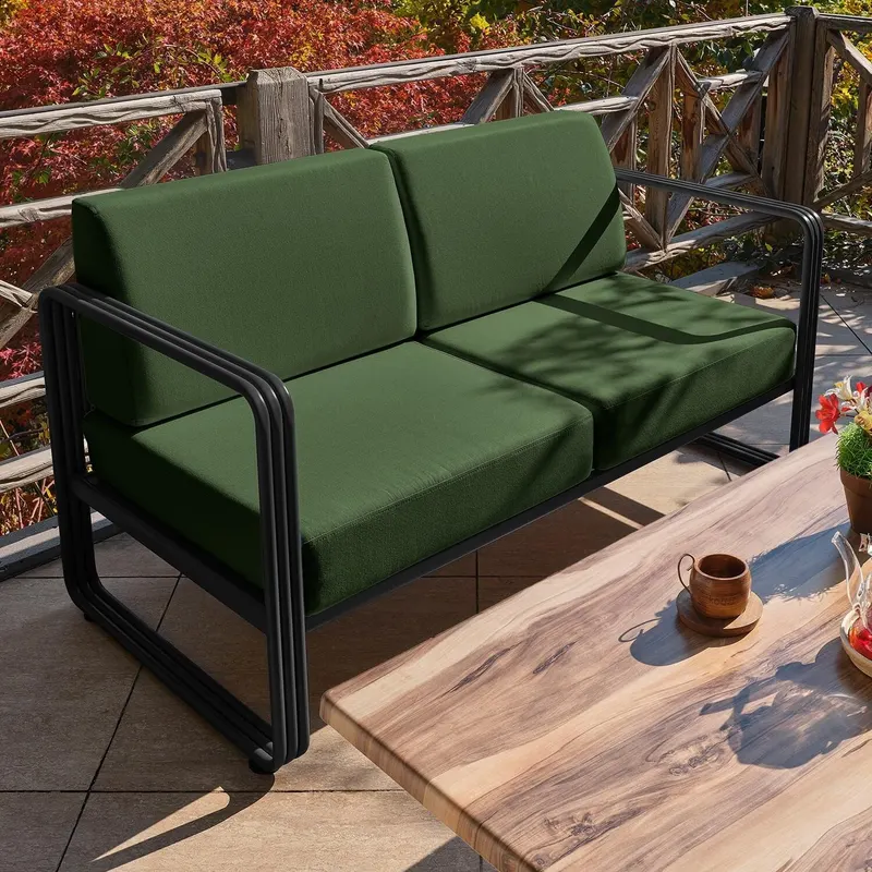 Canapea De Gradină Cu 2 Locuri Zlatan, 151 X 66 X 70 Cm - Negru Verde
