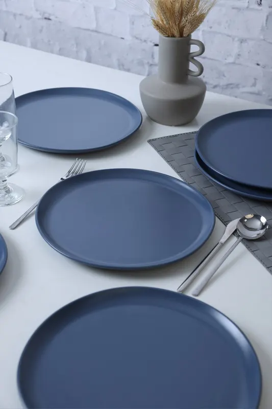 Set de farfurii 6 bucăți X00018763, Albastru - Albastru