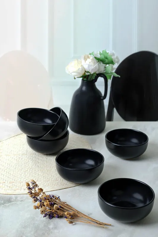 Set de boluri 6 bucăți X00017455, Matte black - Negru