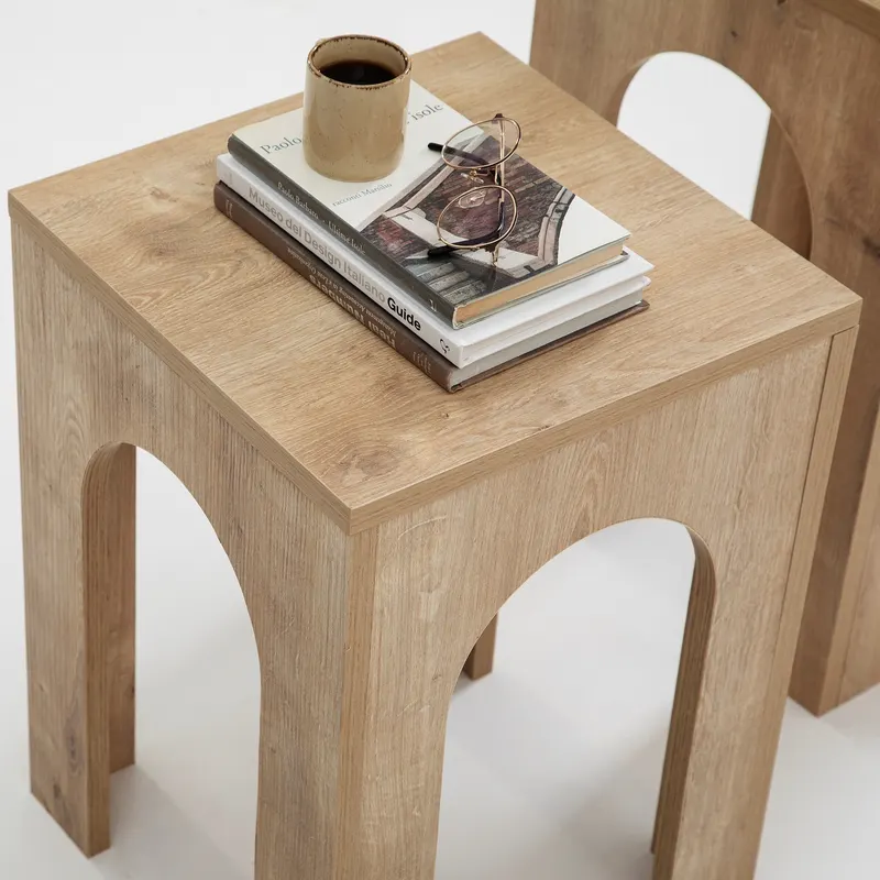 Măsuță de cafea Collesium Set - Sapphire Oak, Stejar - Albastru - Stejar