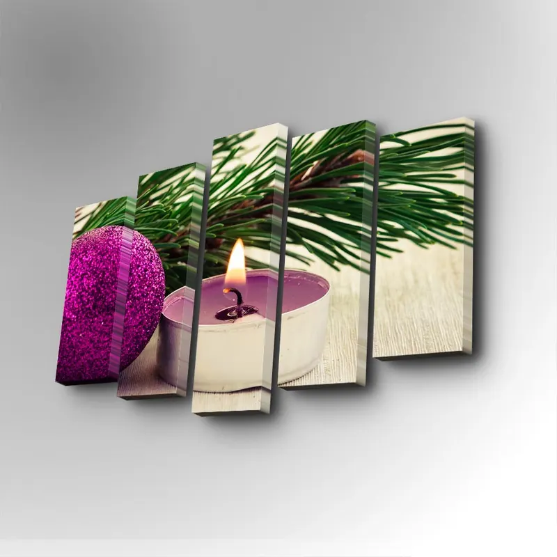 Tablou canvas 5 bucăți 5PUC-078, Multicolor, 82x50x3 cm - Multicolor