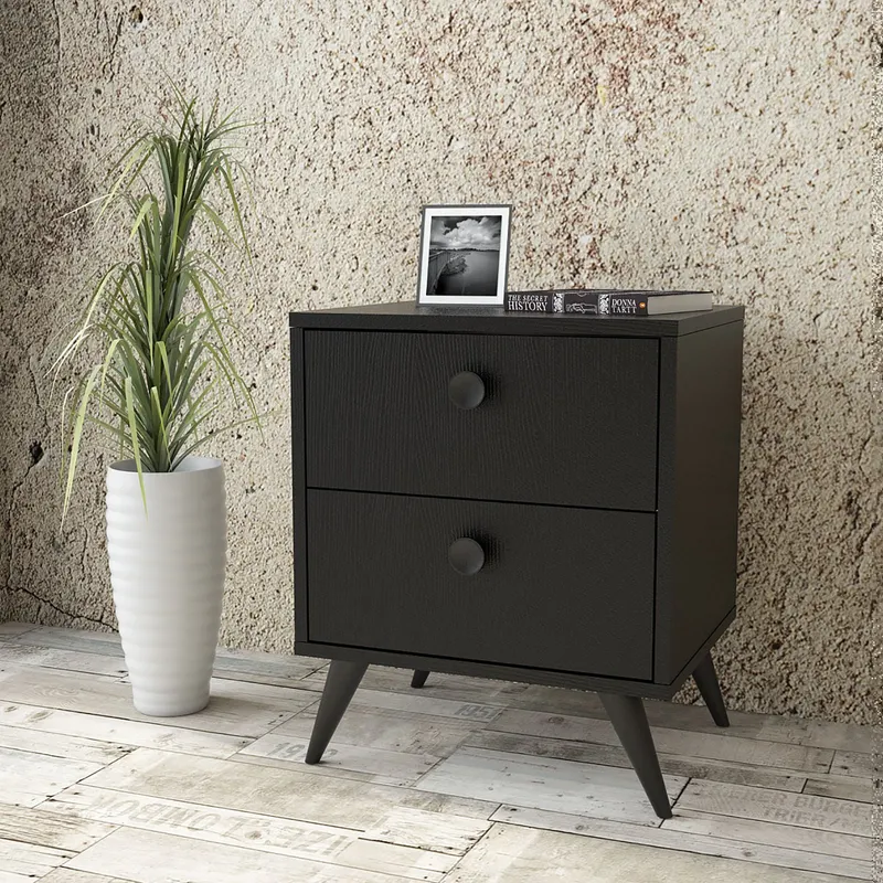 Noptieră Vl67-332, Negru, 49x40x59 cm - Negru