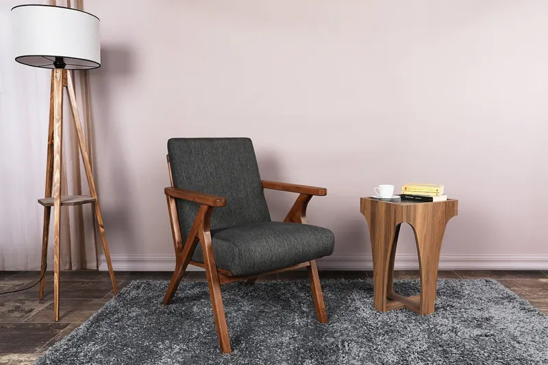 Scaun Melody - Black, Grey, Beech - Antracit, 64x50x48 cm - Negru - Gri - Natural - Antracit