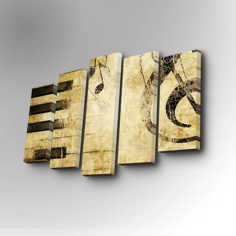 Tablou canvas 5 bucăți 5PUC-081, Multicolor, 82x50x3 cm - Multicolor