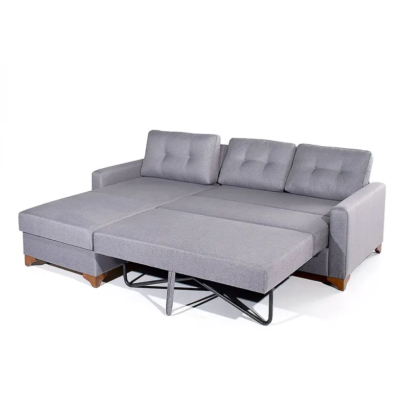 Canapea extensibilă de colț Madrid, Gri, 250x190x95 cm - Gri