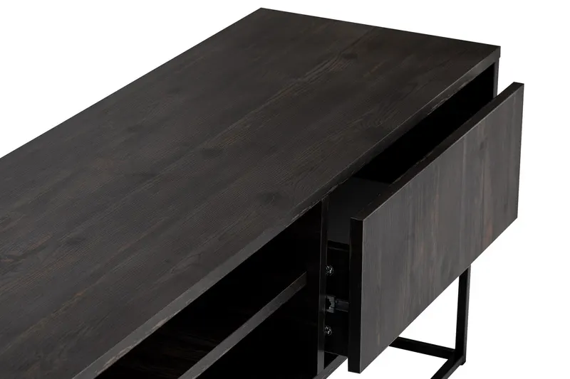 Comodă TV Escape 180 - Rebab, Maro închis - Negru, 180x40x50 cm - Maro - Negru