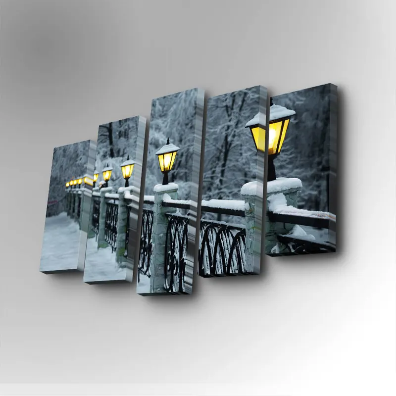 Tablou canvas 5 bucăți 5PUC-083, Multicolor, 82x50x3 cm - Multicolor