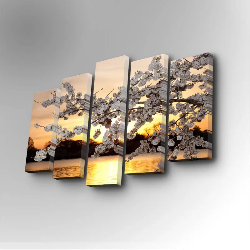 Tablou canvas 5 bucăți 5PUC-084, Multicolor, 82x50x3 cm - Multicolor