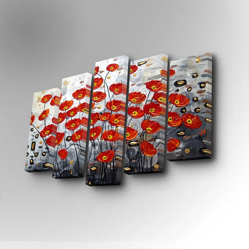 Tablou canvas 5 bucăți 5PUC-085, Multicolor, 82x50x3 cm - Multicolor