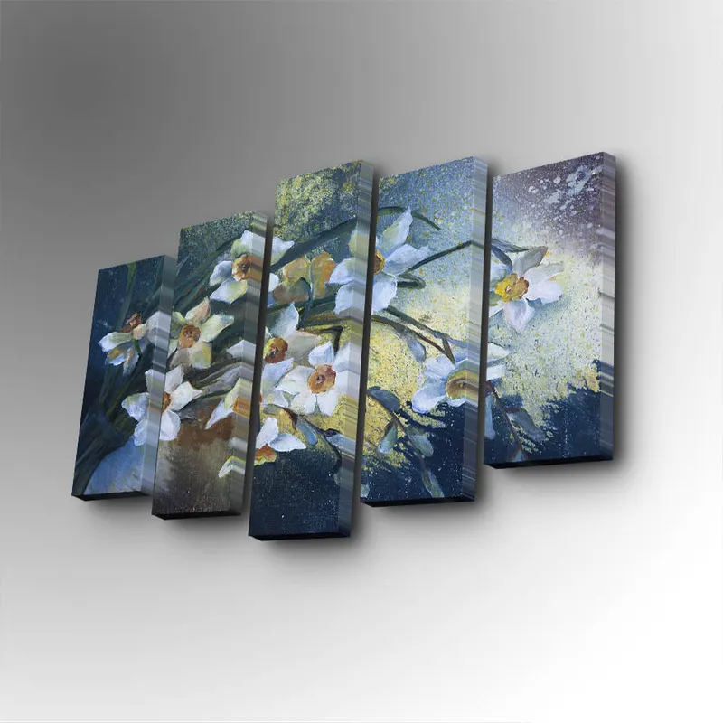 Tablou canvas 5 bucăți 5PUC-086, Multicolor, 82x50x3 cm - Multicolor