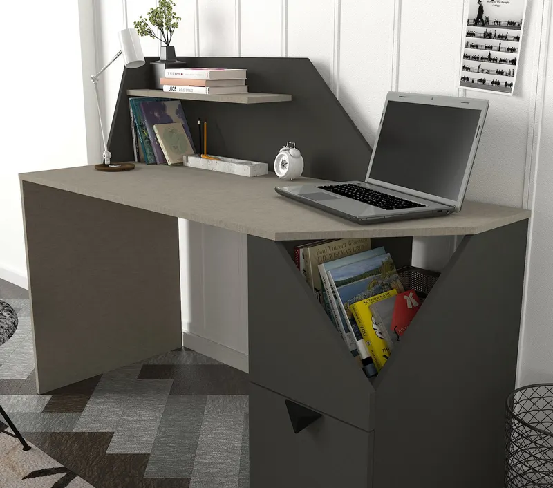 Birou Gusto, Antracit, 140x60x74 cm - Antracit