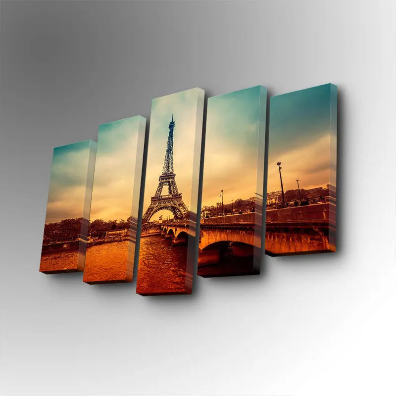 Tablou canvas 5 bucăți 5PUC-093, Multicolor, 82x50x3 cm - Multicolor