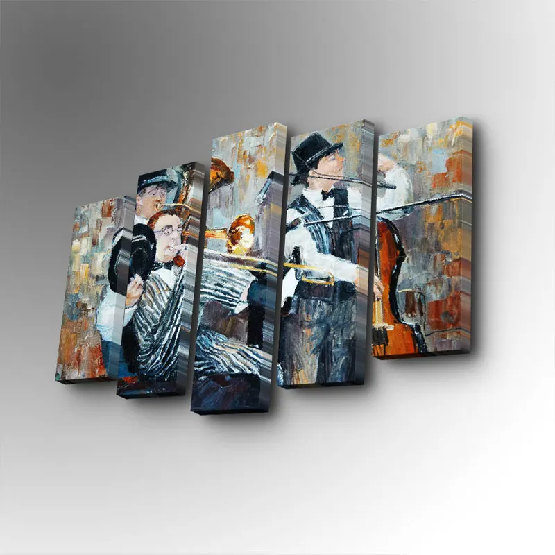 Tablou canvas 5 bucăți 5PUC-094, Multicolor, 82x50x3 cm - Multicolor