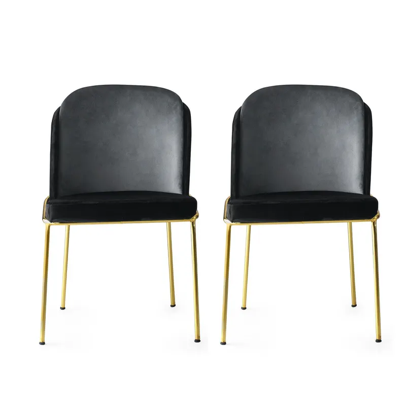 Set 2 scaune Dore - 103 V2, Negru - Auriu, 54x55x86 cm - Auriu - Negru