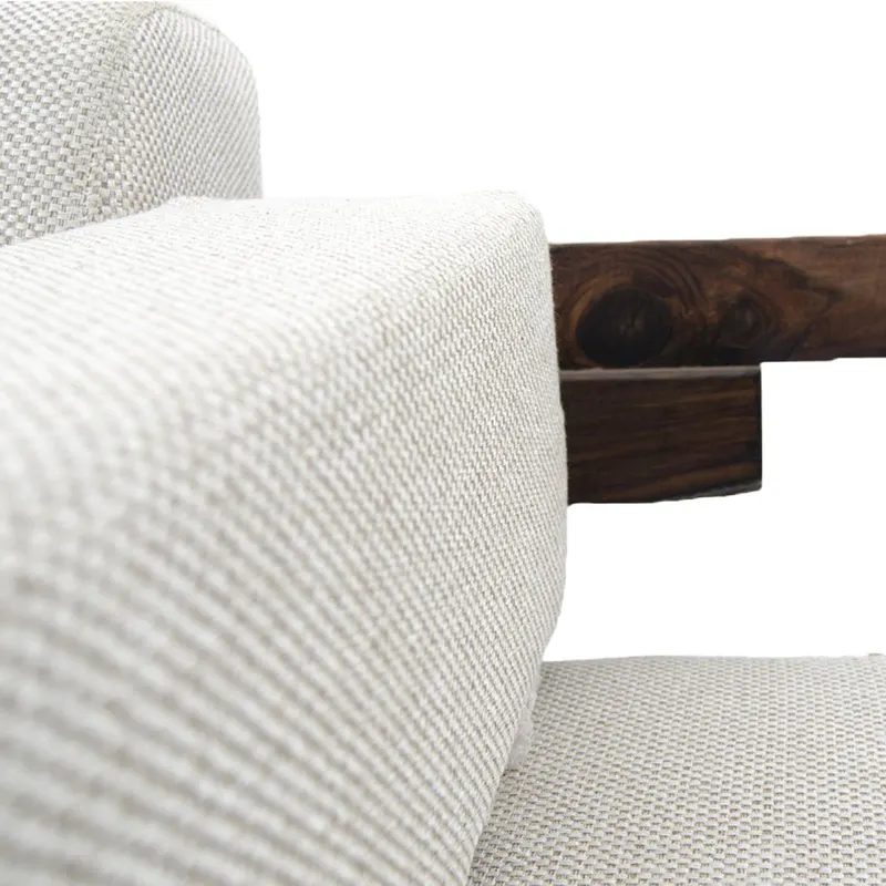 Canapea fixă 2 locuri Luna Small, Maro - Alb, 180x80x50 cm - Maro - Alb